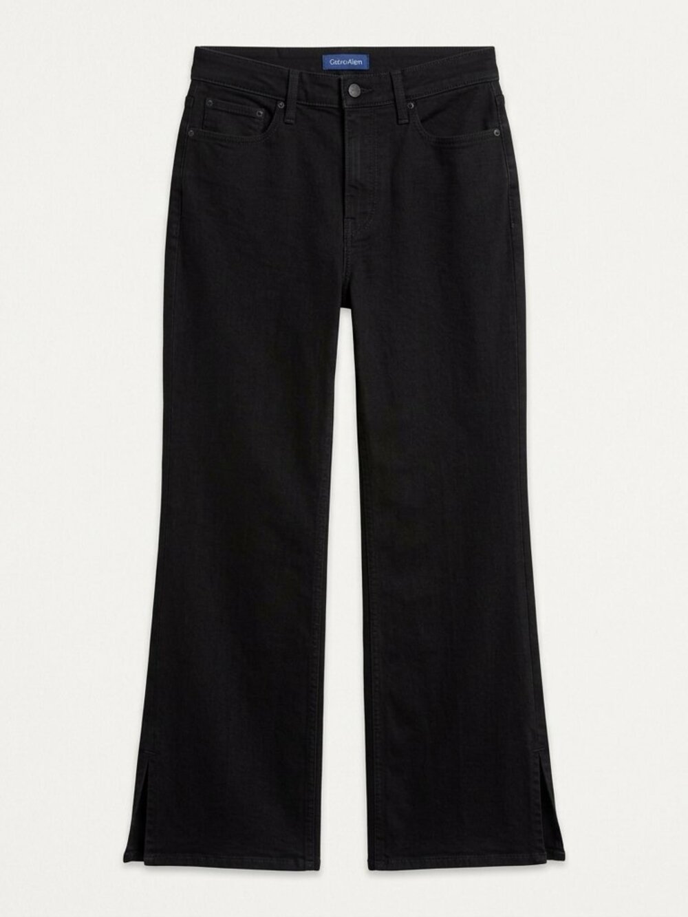 BNWOT Calvin Klein Jeans Super High Rise Flare Wide Leg Slit Hem Black Sz 31